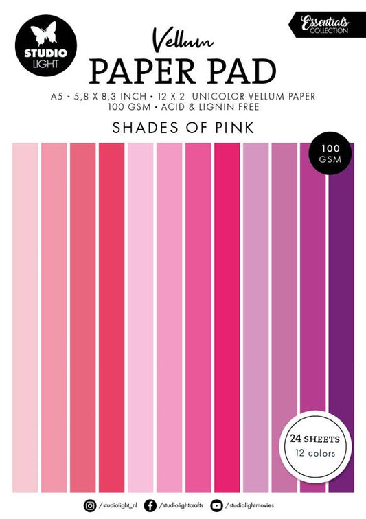 Studio Light Vellum paper pad "Shades of pink" SL-ES-VPP192
