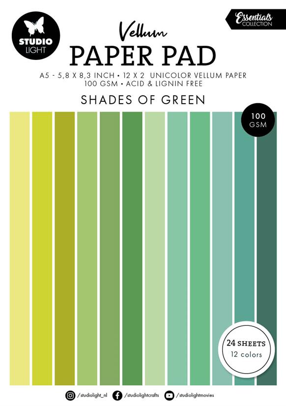 Studio Light Vellum paper pad "Shades of green" SL-ES-VPP193