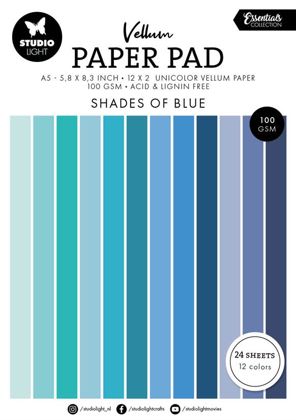 Studio Light Vellum paper pad "Shades of blue" SL-ES-VPP194