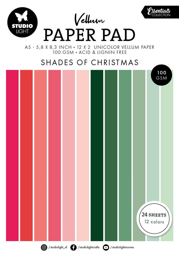 Studio Light Vellum paper pad "Shades of Christmas" SL-ES-VPP196