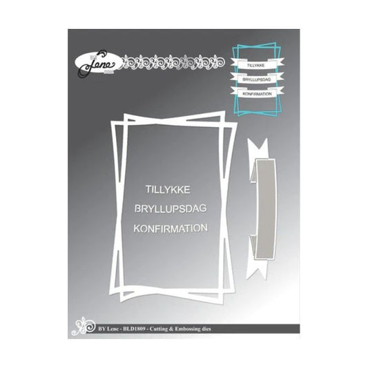 By Lene dies "Rectangle w/texts" BLD1809