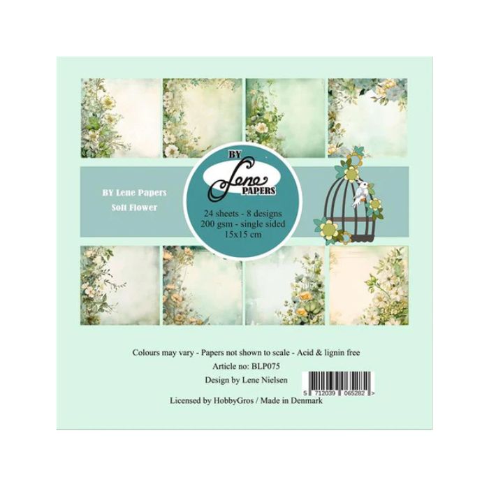 By Lene Paperpad 15x15 "Soft Flowers" BLP075