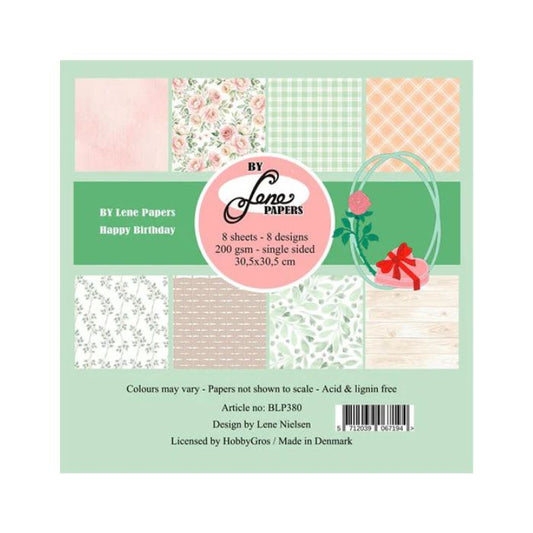 By Lene Paperpad 30x30 "Happy Birthday" BLP380