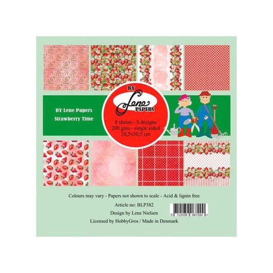 By Lene Paperpad 30x30"Strawberry Time" BLP382