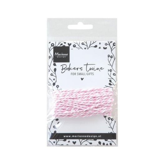 Marianne Design Bakers twine - light pink / white CA3226