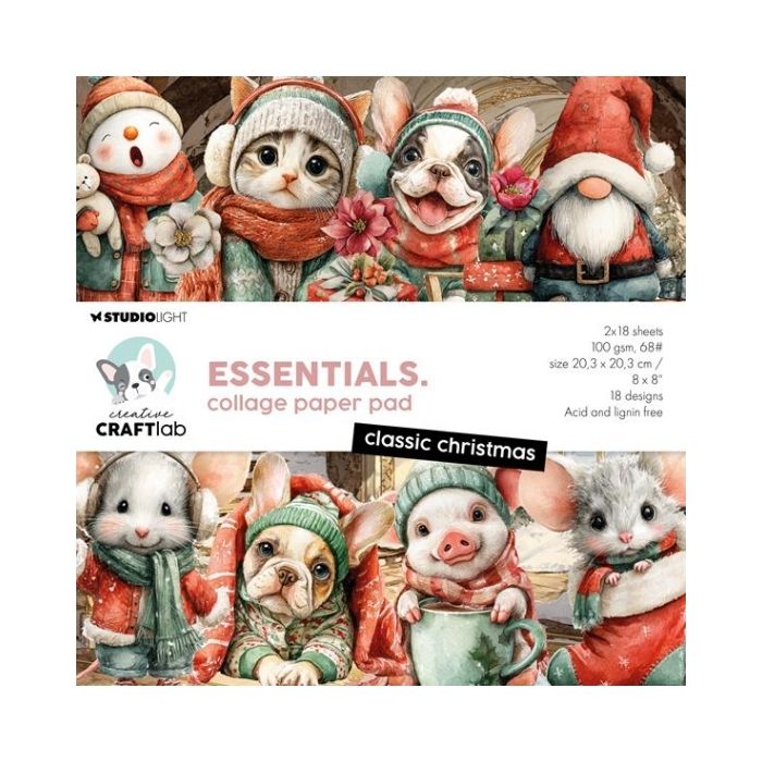 Studio Light Collage Paper Pad "Classic christmas" CCL-ES-CPP498