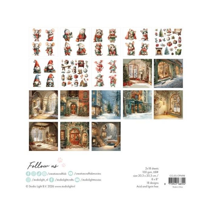 Studio Light Collage Paper Pad "Classic christmas" CCL-ES-CPP498