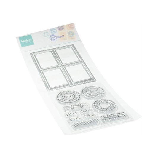Marianne Design Clearstamp + Dies "Postage stamp set" CS1177
