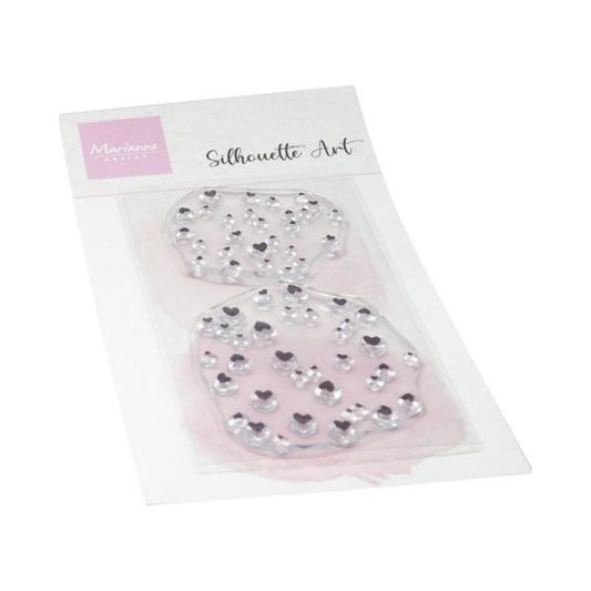 Marianne Design Clearstamp "Silhouette Art - Hearts" CS1189