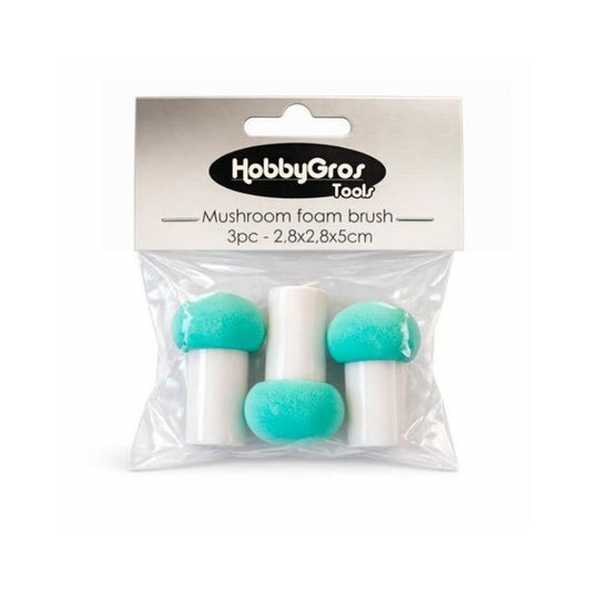 HobbyGros Tools "Mushroom Foam Brushes - 3pc" HGT038