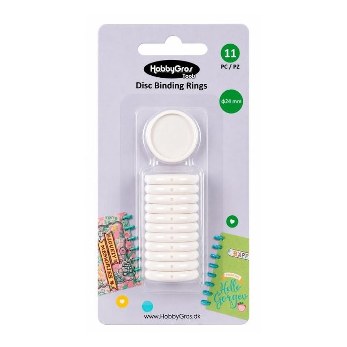 HobbyGros Tools "Disc Binding Rings - White" HGT054