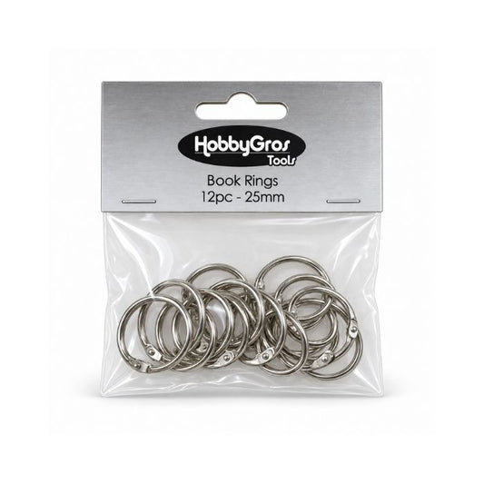 HobbyGros Tools "Book rings - 25mm - 12 pcs" HGT056