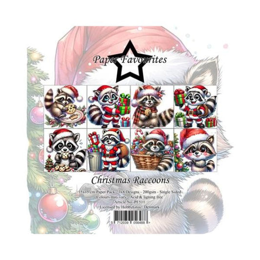Paper Favourites Paper Pack "Christmas Raccoons"