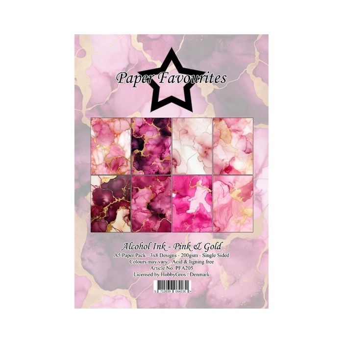 Paper Favourites Paper Pack "Alcohol Ink - Pink & Gold" PFA205