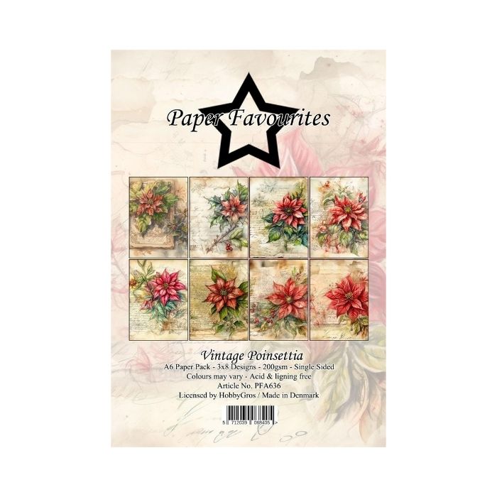 Paper Favourites Paper Pack "Vintage Poinsettia" PFA636