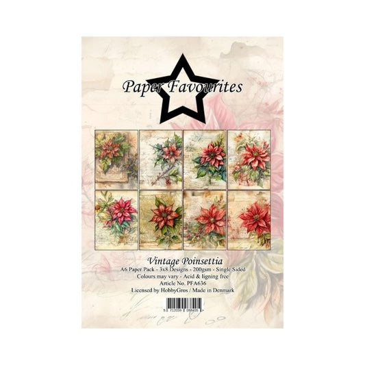 Paper Favourites Paper Pack "Vintage Poinsettia" PFA636