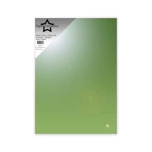 Paper Favourites Mirror Card Glossy "Holly Green" PFSS107