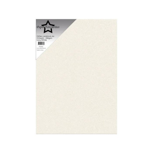Paper Favourites Glitter Cardstock "Ivory/White" PFSS202