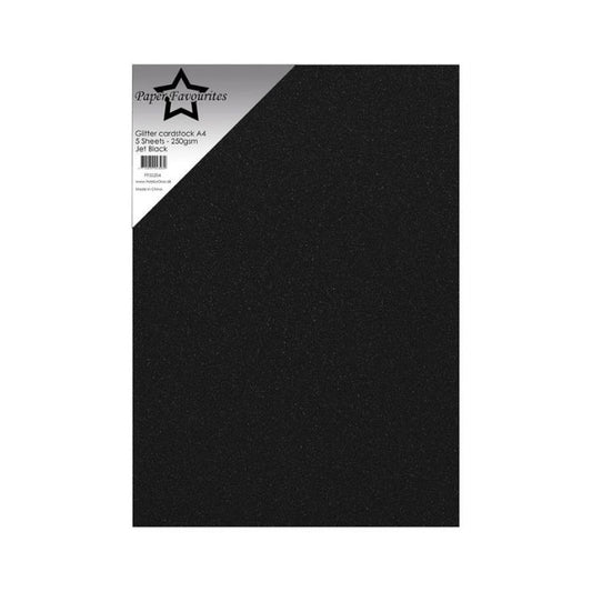 Paper Favourites Glitter Cardstock "Jet Black" PFSS204