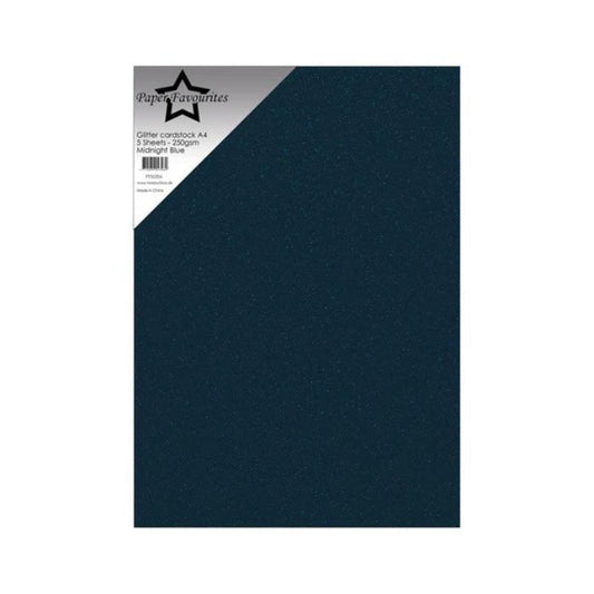 Paper Favourites Glitter Cardstock "Midnight Blue" PFSS206