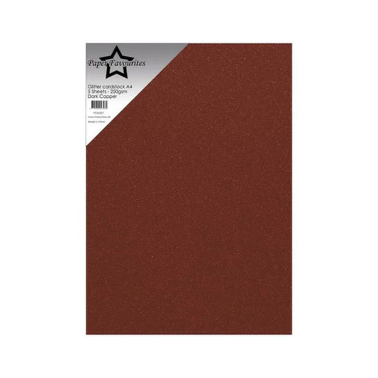 Paper Favourites Glitter Cardstock "Dark Copper" PFSS207