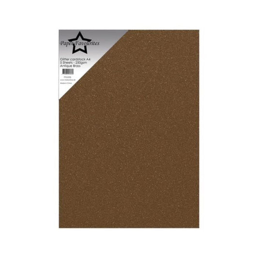 Paper Favourites Glitter Cardstock "Antique Brass" PFSS208