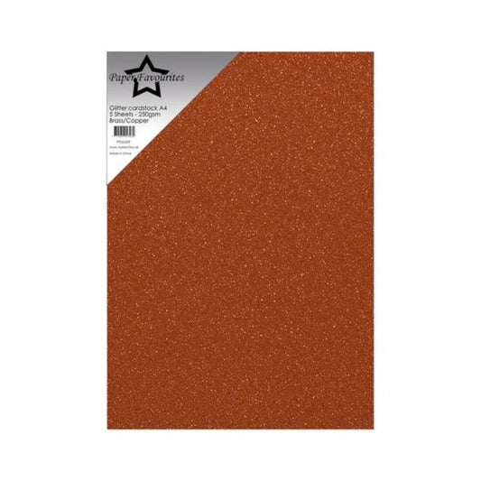 Paper Favourites Glitter Cardstock "Brass/Copper" PFSS209