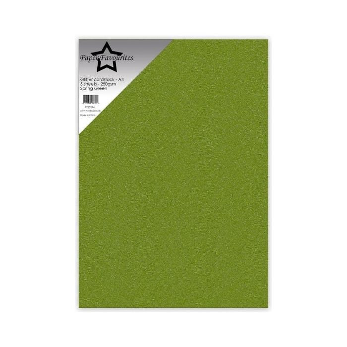 Paper Favourites Glitter Cardstock "Spring Green" PFSS214