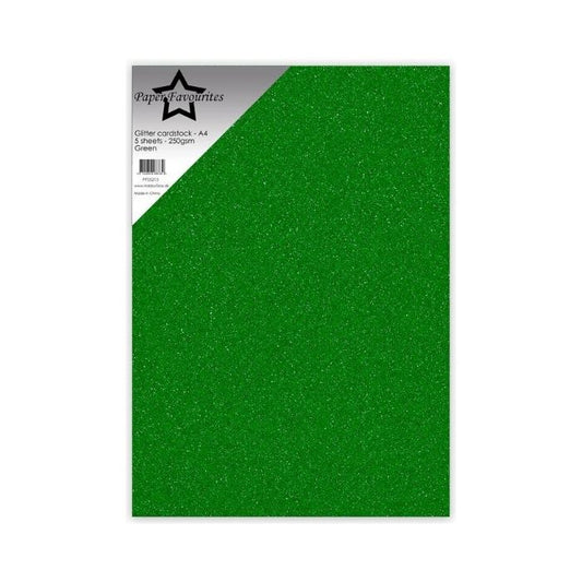 Paper Favourites Glitter Cardstock "Green" PFSS215