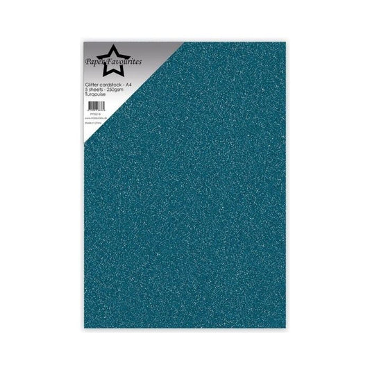 Paper Favourites Glitter Cardstock "Turqouise" PFSS218