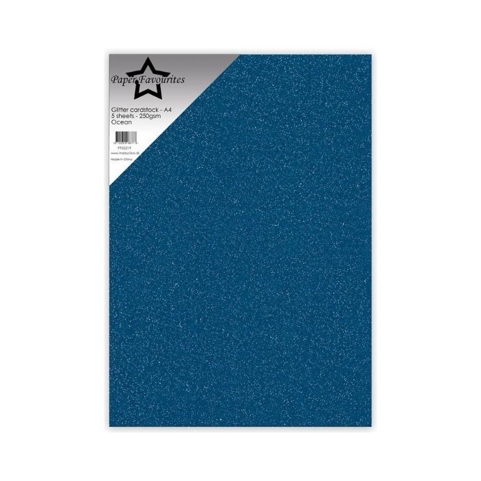 Paper Favourites Glitter Cardstock – Sampakke med alle 9 nye farver