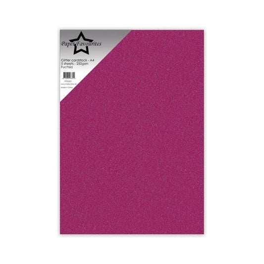Paper Favourites Glitter Cardstock "Fuchsia" PFSS221