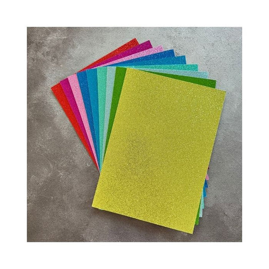 Paper Favourites Glitter Cardstock – Sampakke med alle 9 nye farver