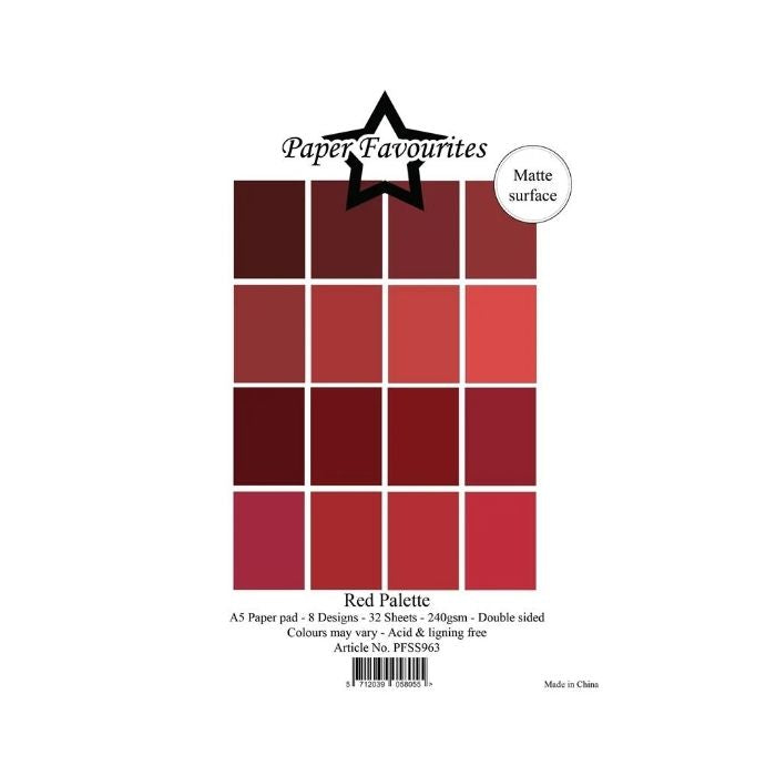 Paper Favourites Paper Pack "Solid Colours - Red Palette" PFSS963