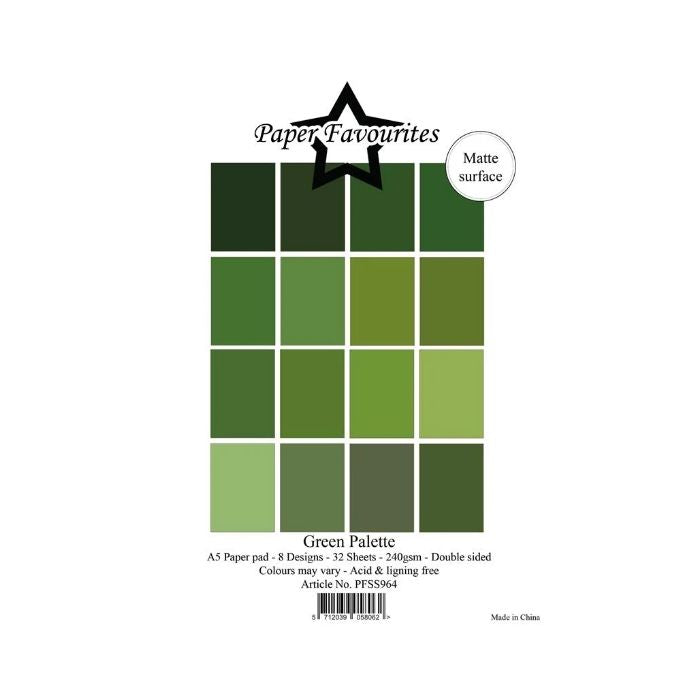 Paper Favourites Paper Pack "Solid Colours - Green Palette" PFSS964