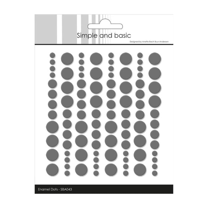 Simple and Basic Enamel Dots "Charcoal - (96 pcs)" SBA043