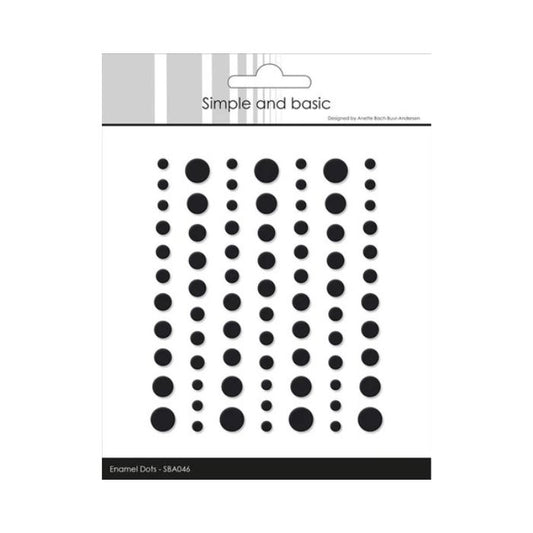 Simple and Basic Matte Enamel Dots "Black - (77 pcs)" SBA046