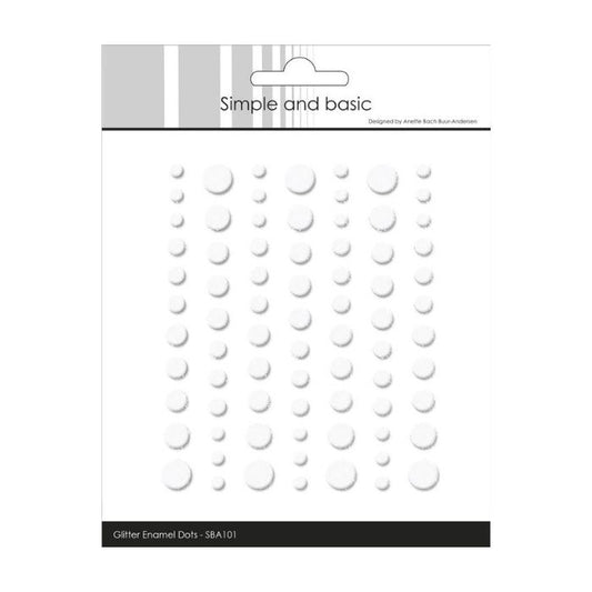 Simple and Basic Gliter Enamel Dots "Soft White - (77 pcs)" SBA101