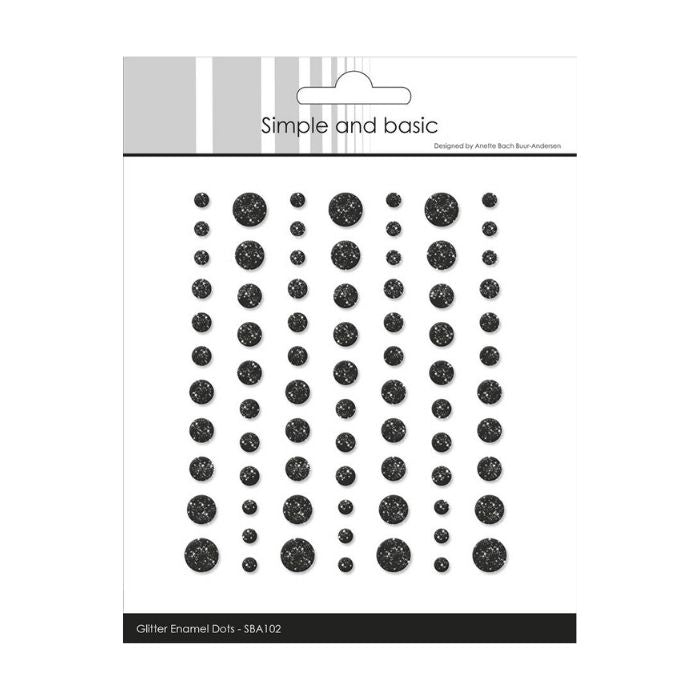 Simple and Basic Gliter Enamel Dots "Black - (77 pcs)" SBA102