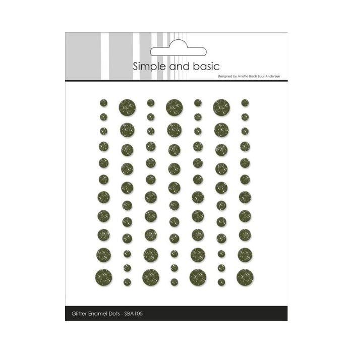 Simple and Basic Gliter Enamel Dots "Forest Green - (77 pcs)" SBA105