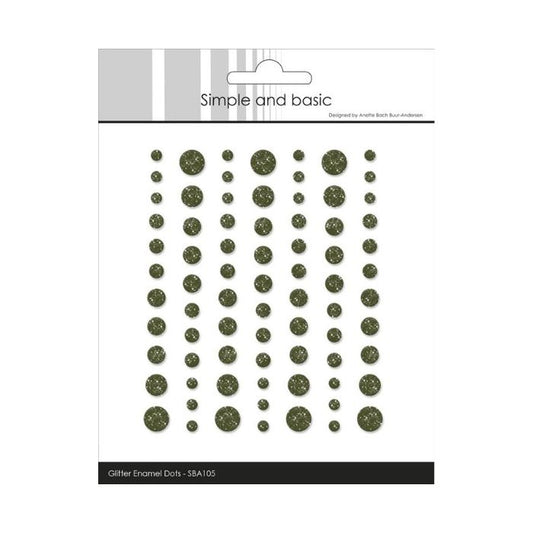 Simple and Basic Gliter Enamel Dots "Forest Green - (77 pcs)" SBA105