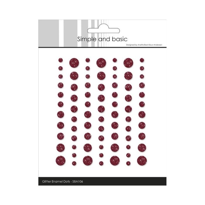 Simple and Basic Gliter Enamel Dots "Wine Red - (77 pcs)" SBA106