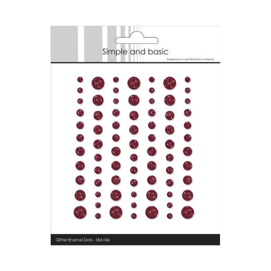 Simple and Basic Gliter Enamel Dots "Wine Red - (77 pcs)" SBA106