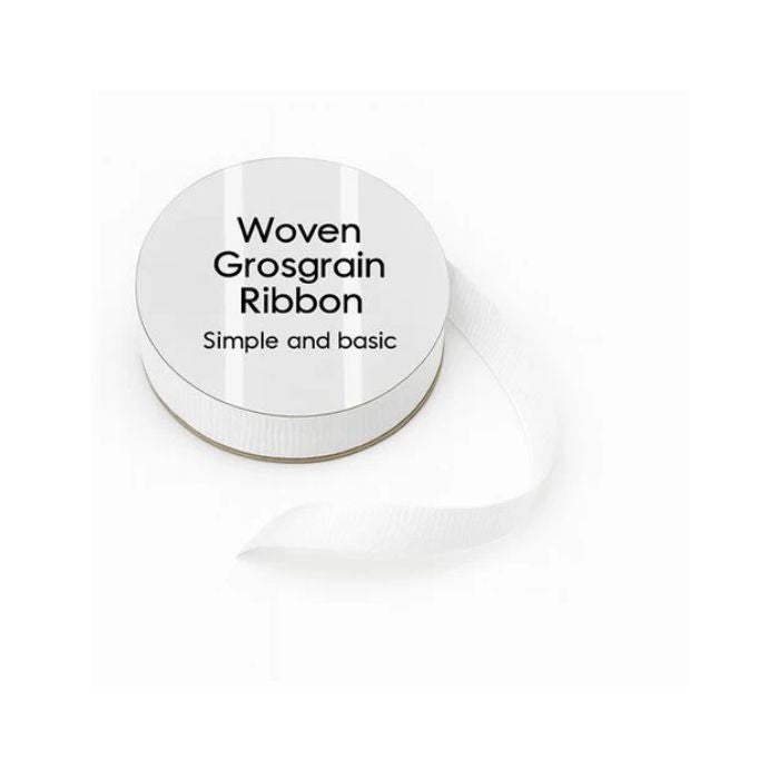 Simple and basic Grosgrain Ribbon "White" SBA451