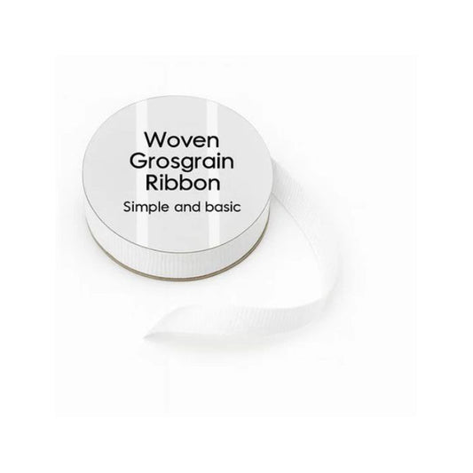 Simple and basic Grosgrain Ribbon "White" SBA451