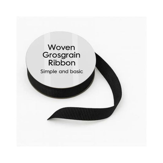 Simple and basic Grosgrain Ribbon "Black" SBA457