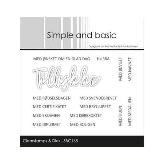 Simple and basic Clearstamp + Dies "Tillykke" SBC168