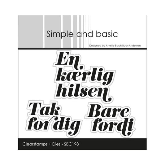 Simple and basic Clearstamp + Dies "Danish texts" SBC198
