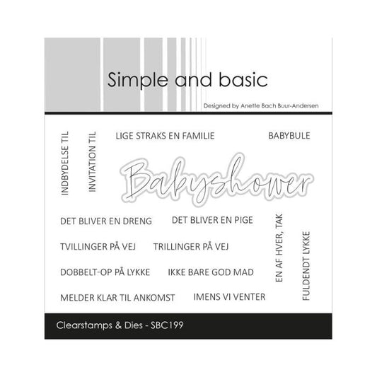Simple and basic Clearstamp + Dies "Danish texts" SBC199