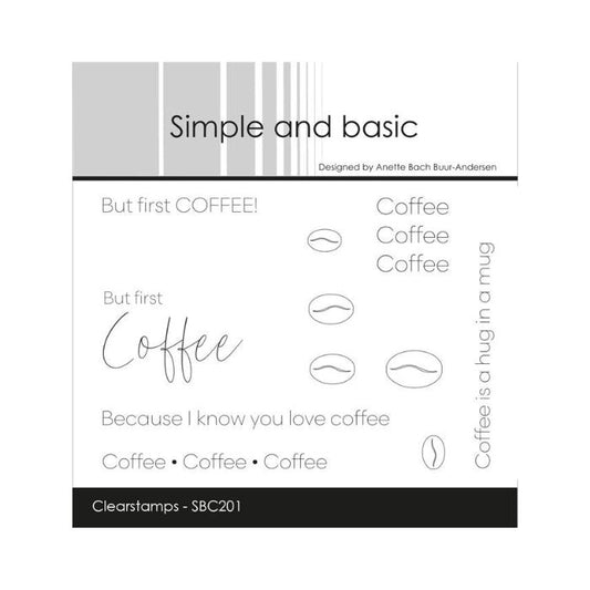 Simple and basic Clearstamp "But first COFFEE!" SBC201